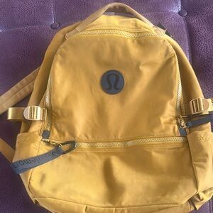 Lululemon Athletica Yellow Backpack Casual Canvas Design